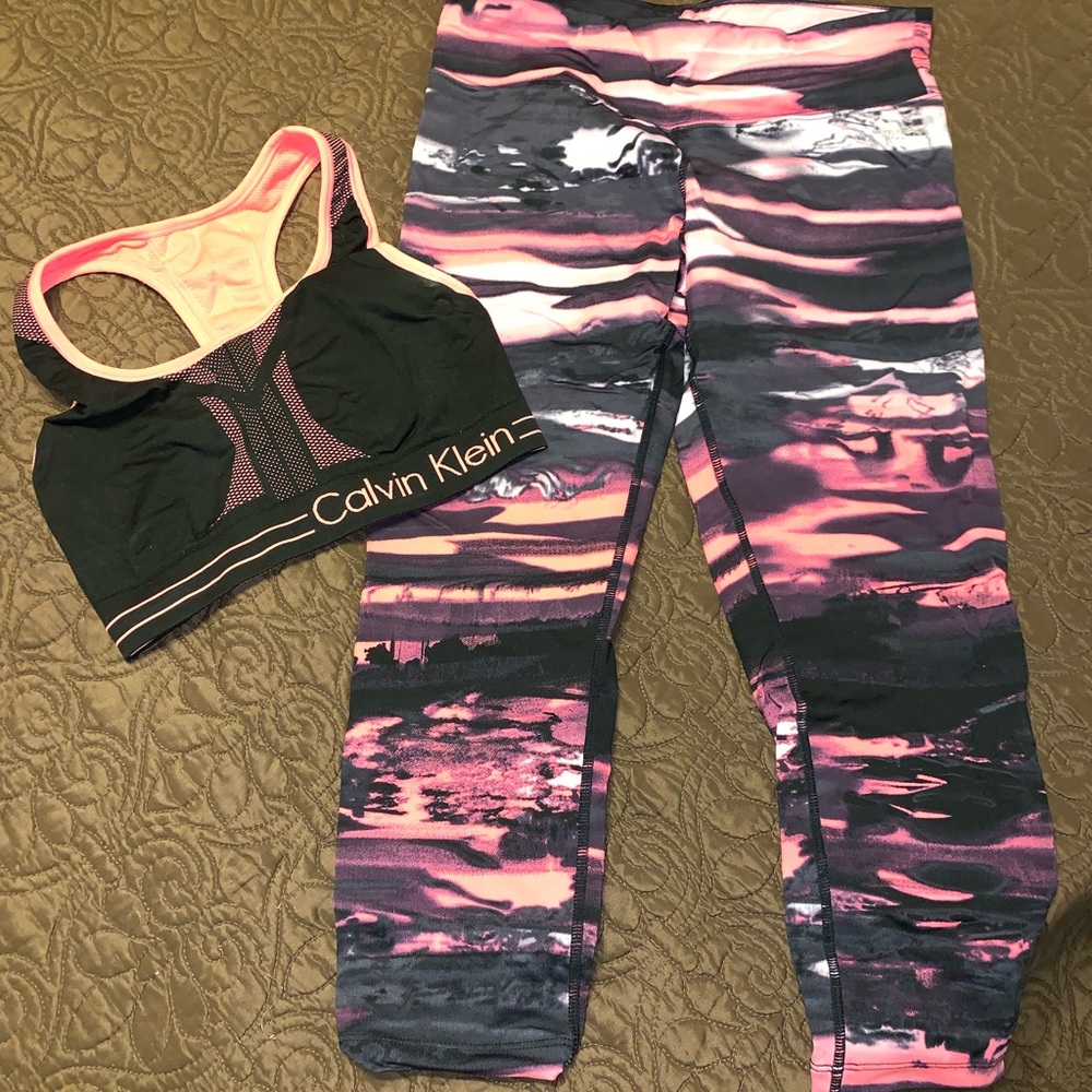 Calvin Klein jogging set sports bra leggings small